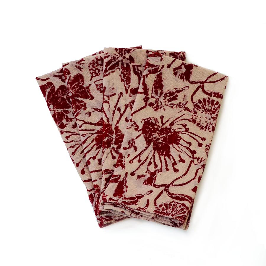 Cotton Napkins - Block Printed - Set of 4