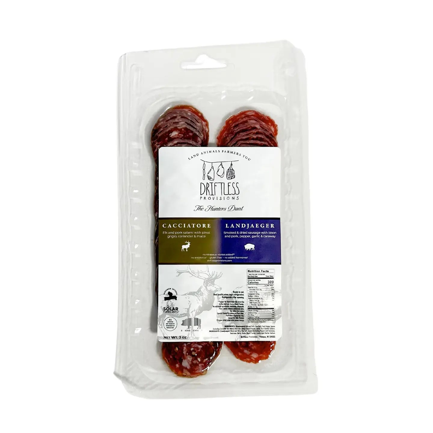 Driftless Provisions - Pre-Sliced Hunter's Dual Salami - Viroqua, WI