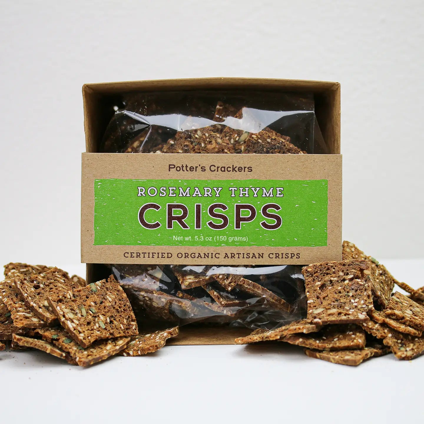 Potter's Crackers - Organic Rosemary Thyme Crisps - Wisconsin